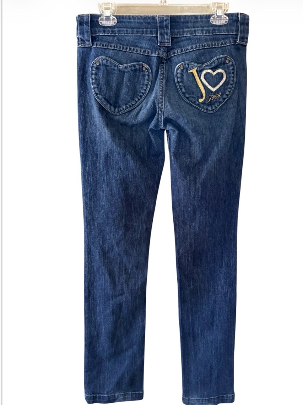 LIKE NEW THE KATE JUICY COUTURE JEANS SIZE 28 Y2K HEART POCKETS